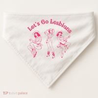 Let's Go Lesbians Subtle Lesbian Live Laugh Lesbian LGBTQ USA-Made Doggie Bandana thumb 0