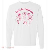 Let's Go Lesbians Subtle Lesbian Live Laugh Lesbian LGBTQ Comfort Colors Heavyweight Long Sleeve T-Shirt thumb 0