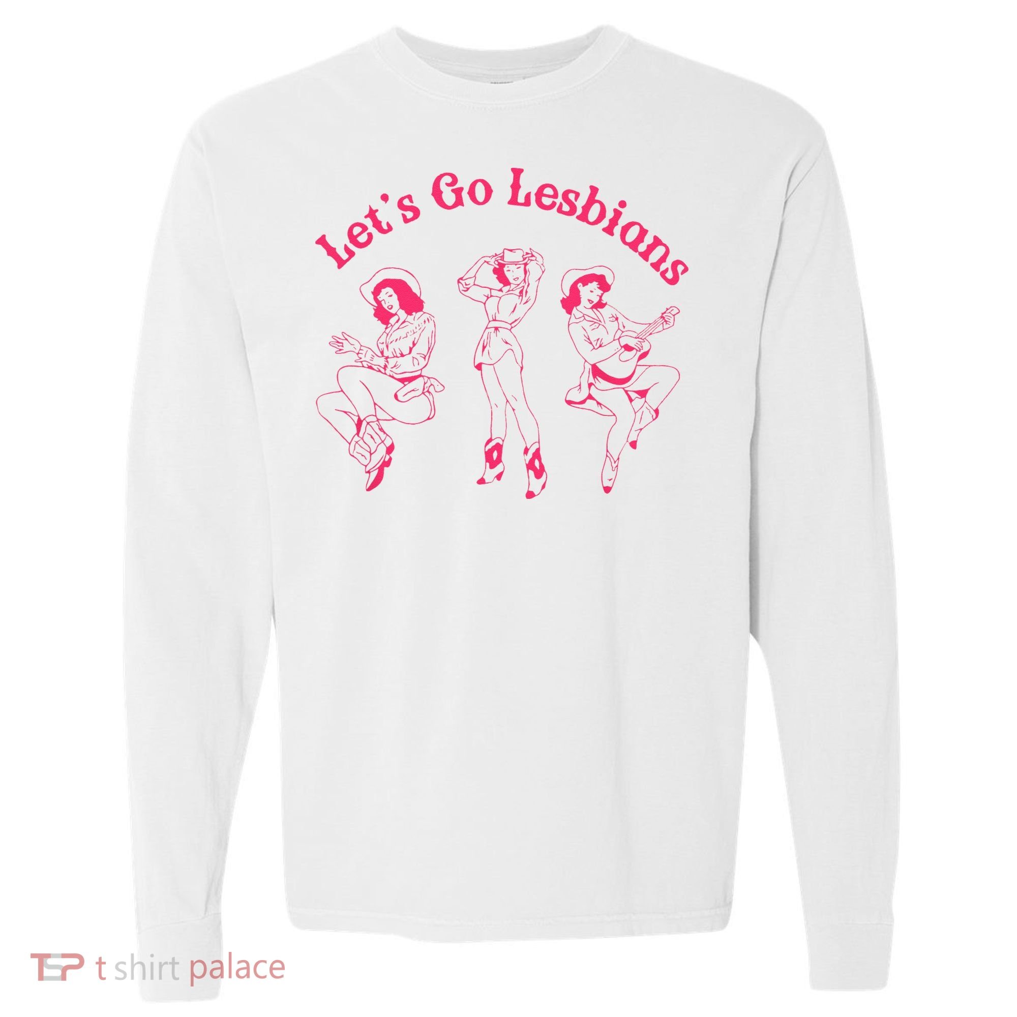Let's Go Lesbians Subtle Lesbian Live Laugh Lesbian LGBTQ Comfort Colors Heavyweight Long Sleeve T-Shirt