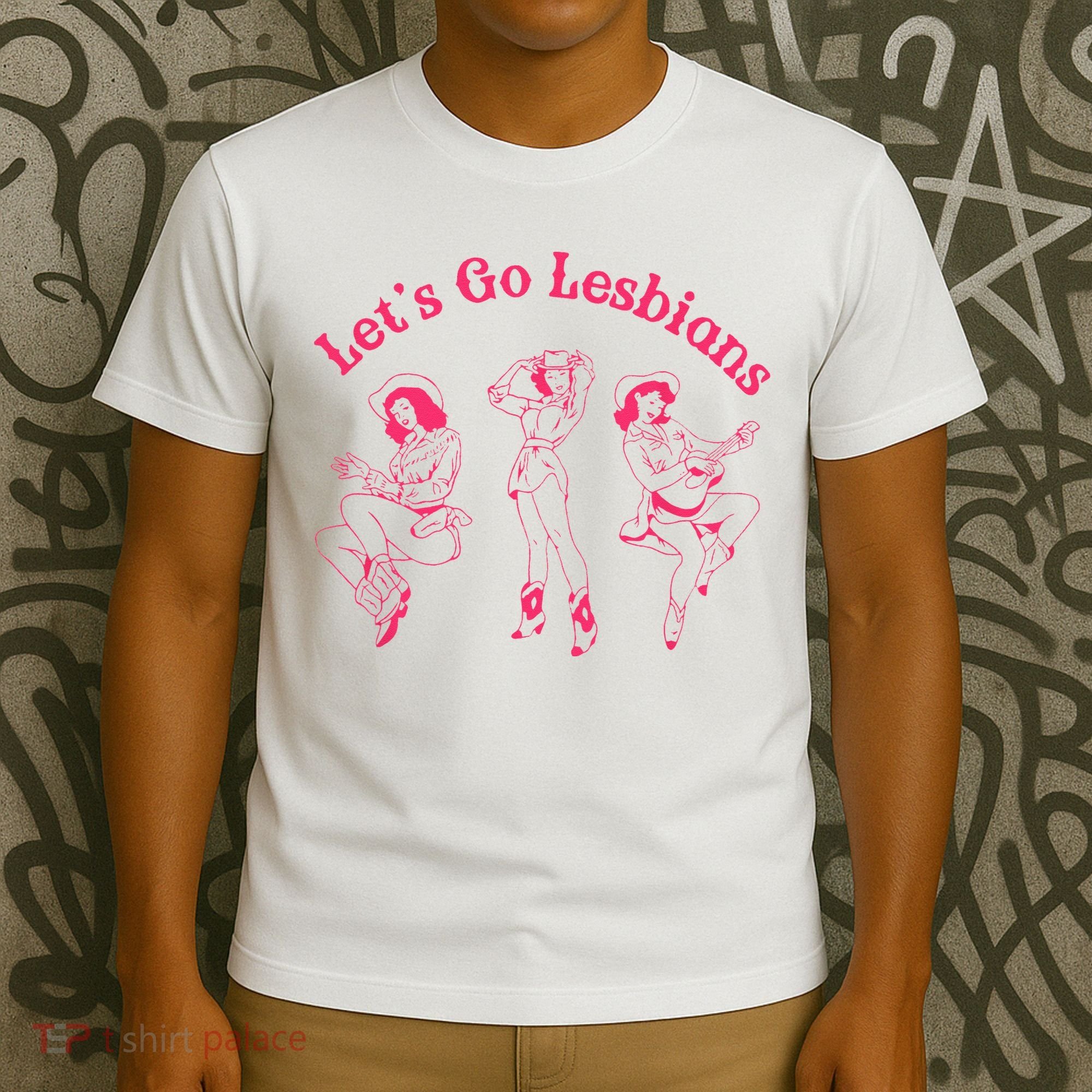 Let's Go Lesbians Subtle Lesbian Live Laugh Lesbian LGBTQ T-Shirt