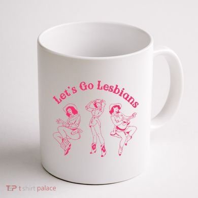 Let's Go Lesbians Subtle Lesbian Live Laugh Lesbian LGBTQ Coffee Mug back