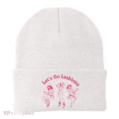 Let's Go Lesbians Subtle Lesbian Live Laugh Lesbian LGBTQ Beanie