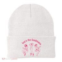 Let's Go Lesbians Subtle Lesbian Live Laugh Lesbian LGBTQ Beanie thumb 0