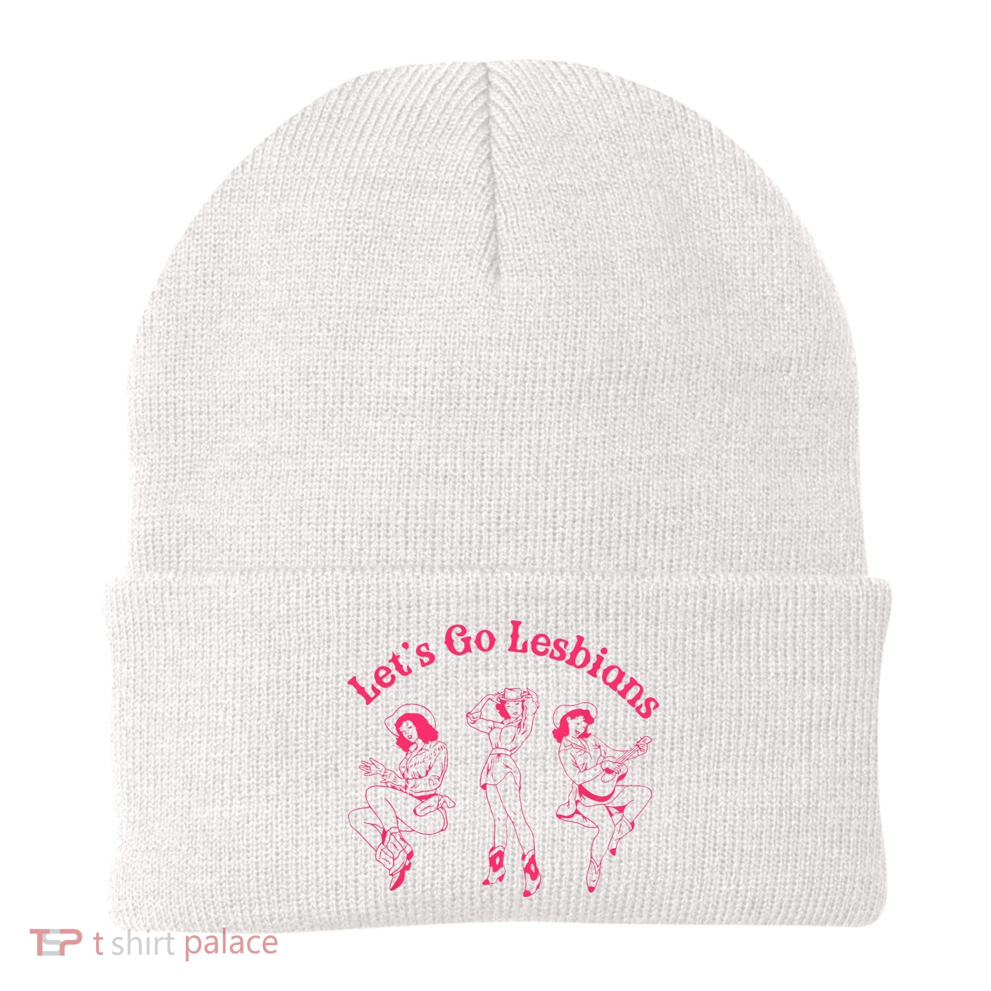 Let's Go Lesbians Subtle Lesbian Live Laugh Lesbian LGBTQ Beanie