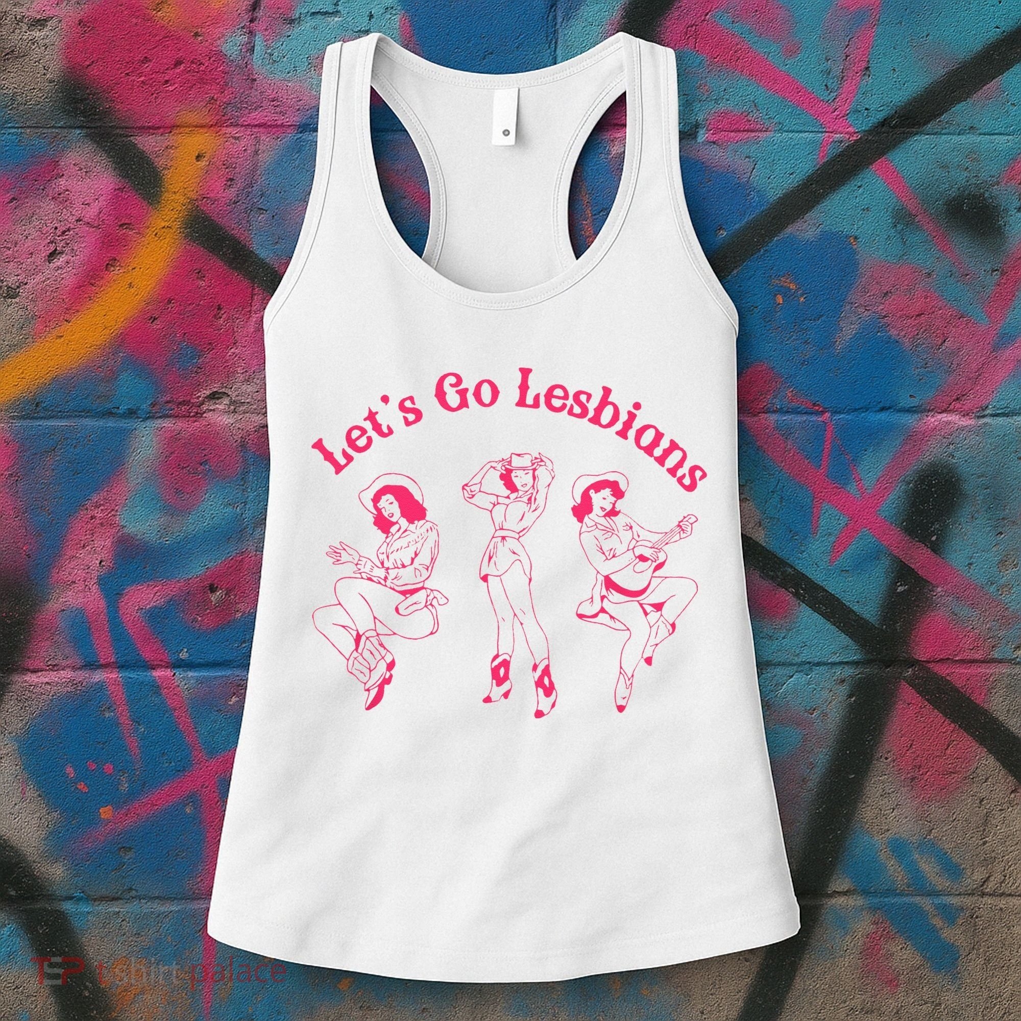 Let's Go Lesbians Subtle Lesbian Live Laugh Lesbian LGBTQ Women's Tank Top