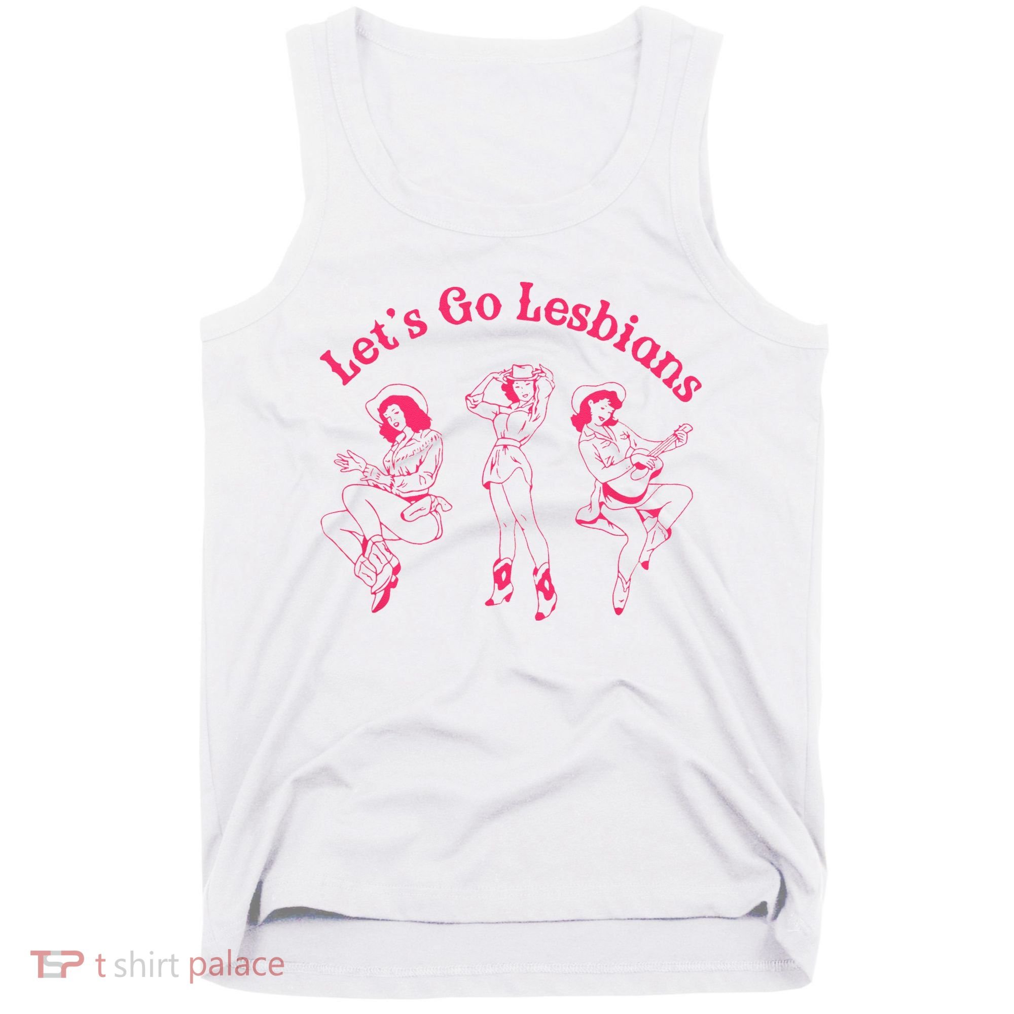 Let's Go Lesbians Subtle Lesbian Live Laugh Lesbian LGBTQ Tank Top
