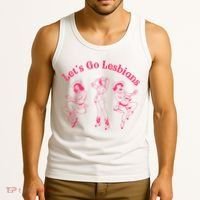 Let's Go Lesbians Subtle Lesbian Live Laugh Lesbian LGBTQ Tank Top thumb 3