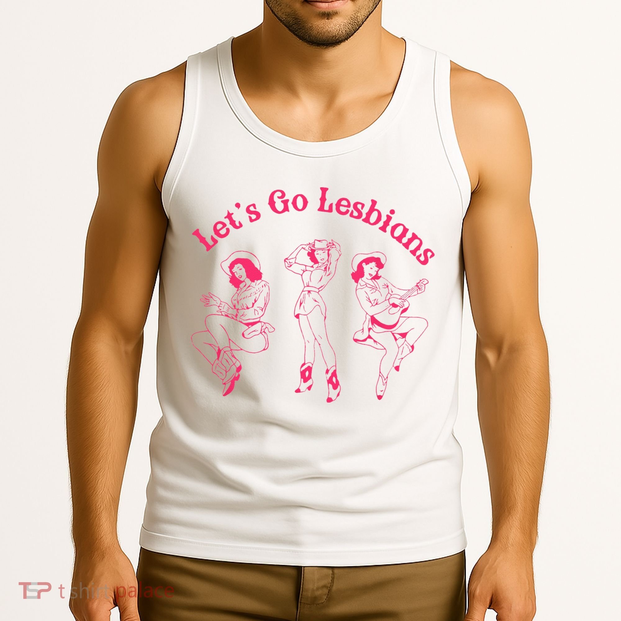 Let's Go Lesbians Subtle Lesbian Live Laugh Lesbian LGBTQ Tank Top