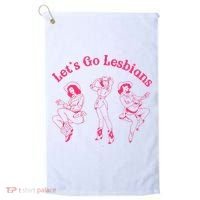 Let's Go Lesbians Subtle Lesbian Live Laugh Lesbian LGBTQ Golf Towel thumb 0