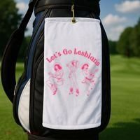 Let's Go Lesbians Subtle Lesbian Live Laugh Lesbian LGBTQ Golf Towel thumb 2