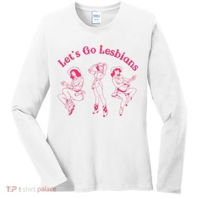 Let's Go Lesbians Subtle Lesbian Live Laugh Lesbian LGBTQ Women's Long Sleeve Shirt