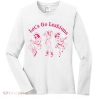 Let's Go Lesbians Subtle Lesbian Live Laugh Lesbian LGBTQ Women's Long Sleeve Shirt thumb 0