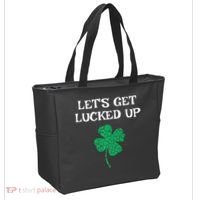 Let's Get Lucked Up Funny St. Saint Patrick's Day Tote Bag thumb 2