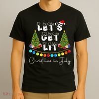 Let's Get Lit Christmas In July T-Shirt thumb 3