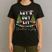 Let's Get Lit Christmas In July T-Shirt thumb 4