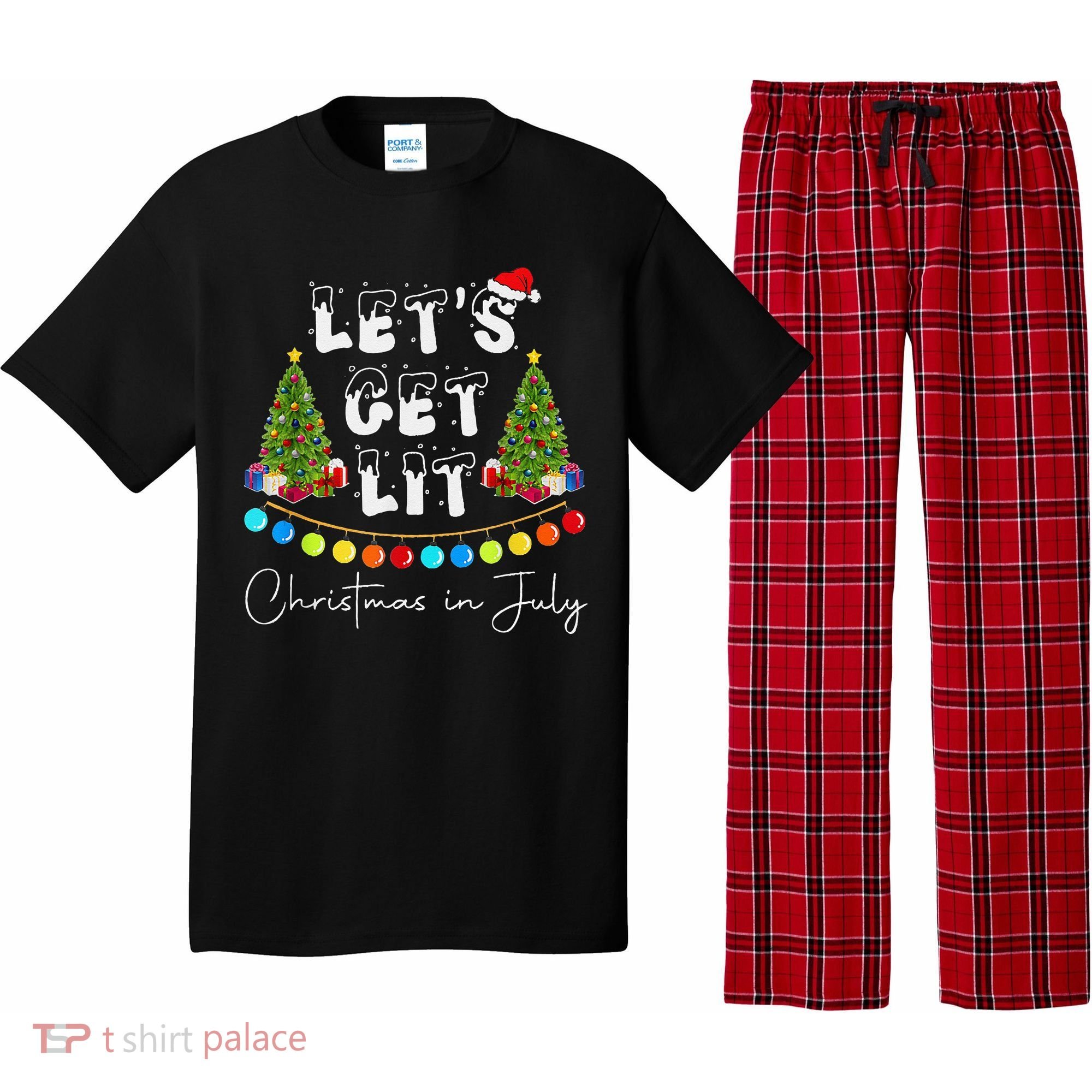 Let's Get Lit Christmas In July Pajama Set
