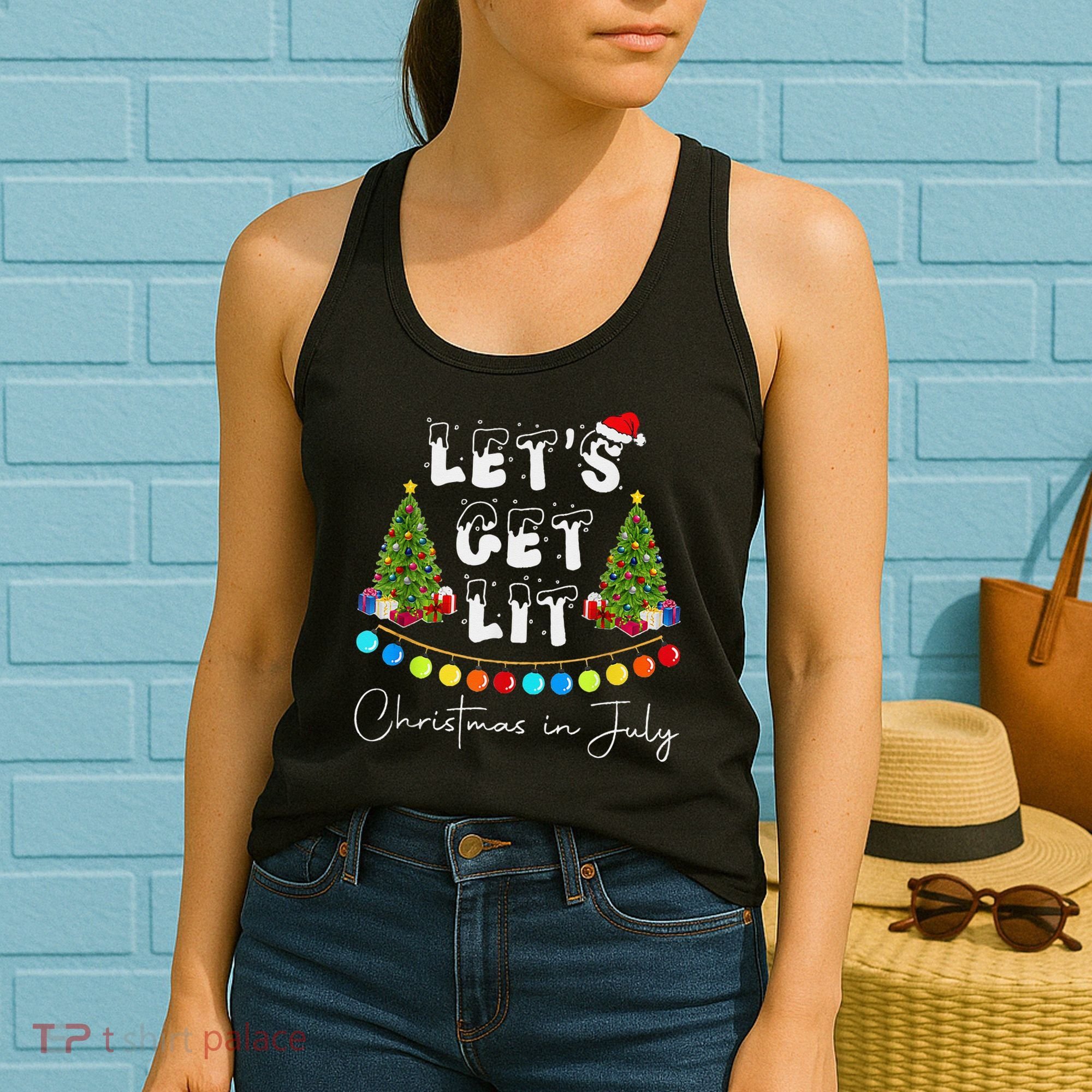 Let's Get Lit Christmas In July Women's Tank Top
