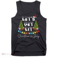 Let's Get Lit Christmas In July Tank Top thumb 0