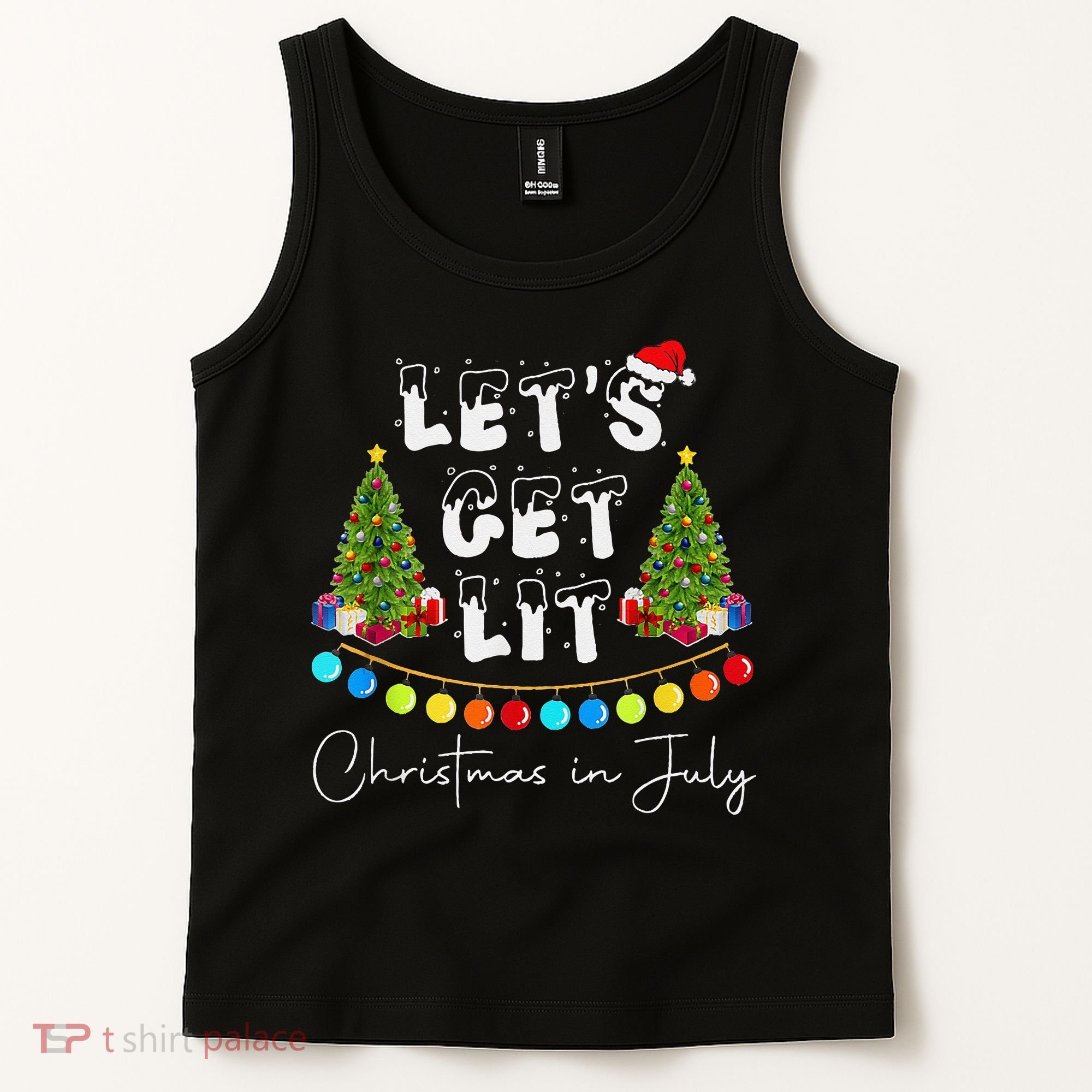 Let's Get Lit Christmas In July Tank Top