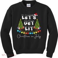 Let's Get Lit Christmas In July Kids Sweatshirt thumb 0