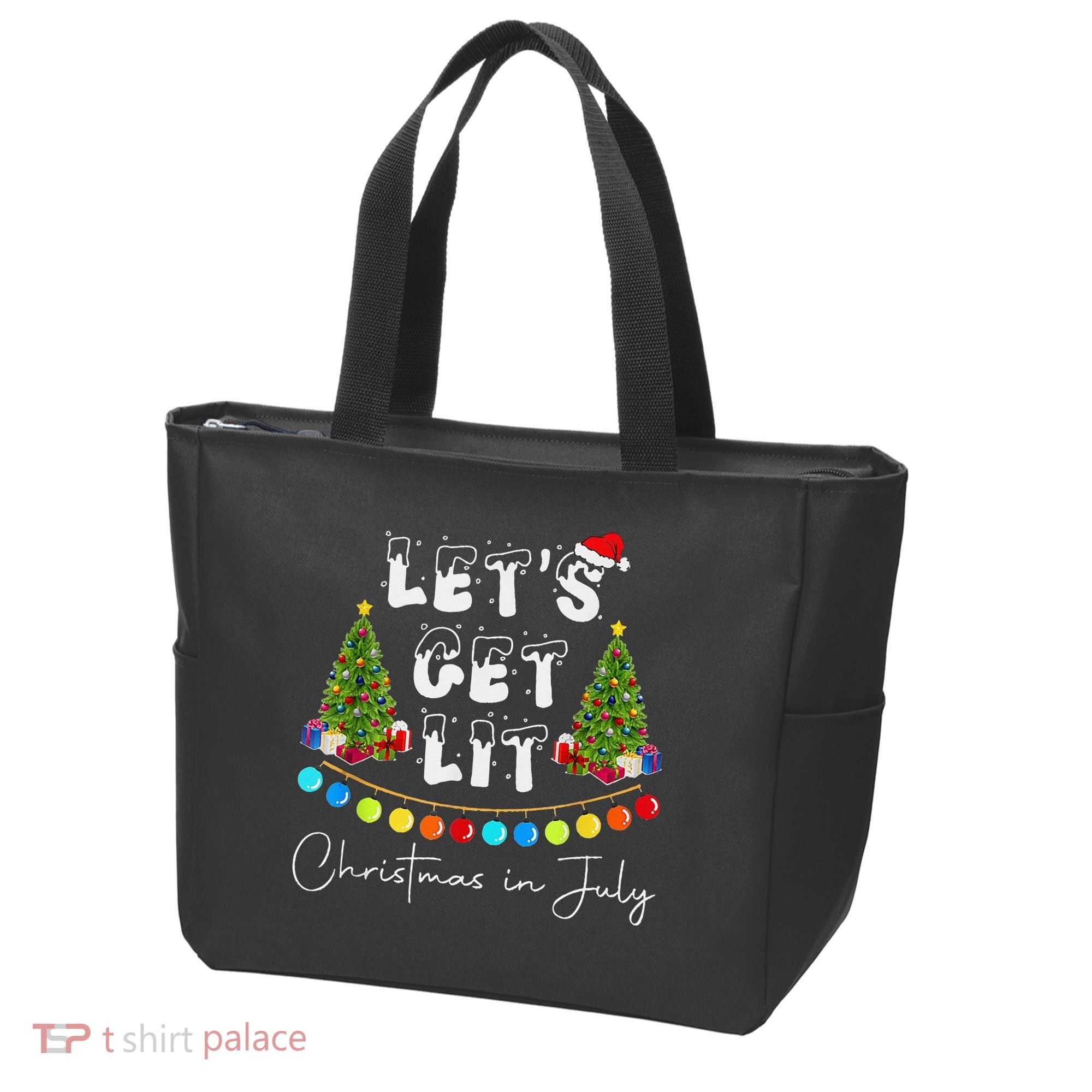 Let's Get Lit Christmas In July Tote Bag