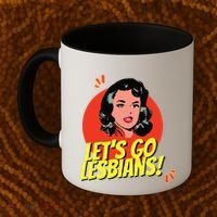 LetS Go Lesbians! Retro Lesbian Subtle Lesbian Coffee Mug thumb 2