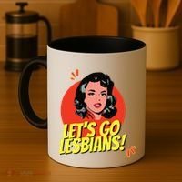 LetS Go Lesbians! Retro Lesbian Subtle Lesbian Coffee Mug thumb 4
