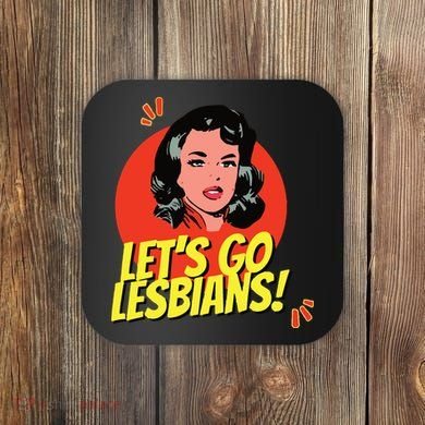 LetS Go Lesbians! Retro Lesbian Subtle Lesbian Coaster