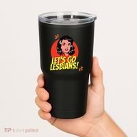 LetS Go Lesbians! Retro Lesbian Subtle Lesbian Tumbler thumb 2