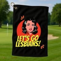 LetS Go Lesbians! Retro Lesbian Subtle Lesbian Golf Towel thumb 1