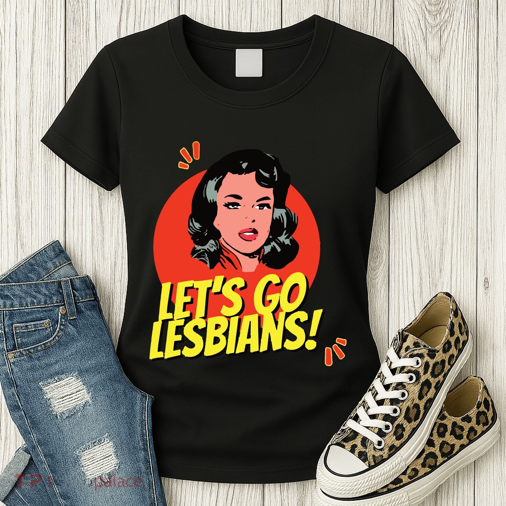 LetS Go Lesbians! Retro Lesbian Subtle Lesbian Women's T-Shirt