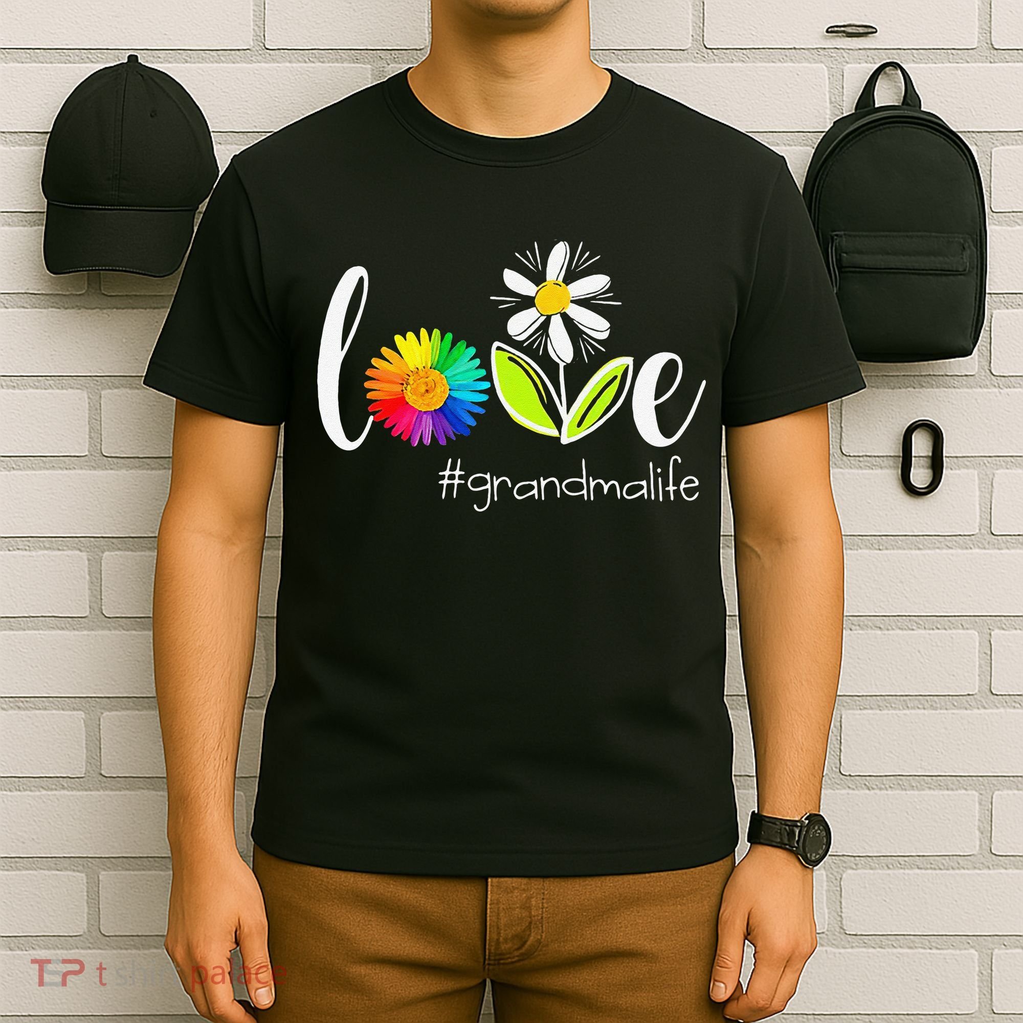 Love Grandma Life Wildlife Flower T-Shirt