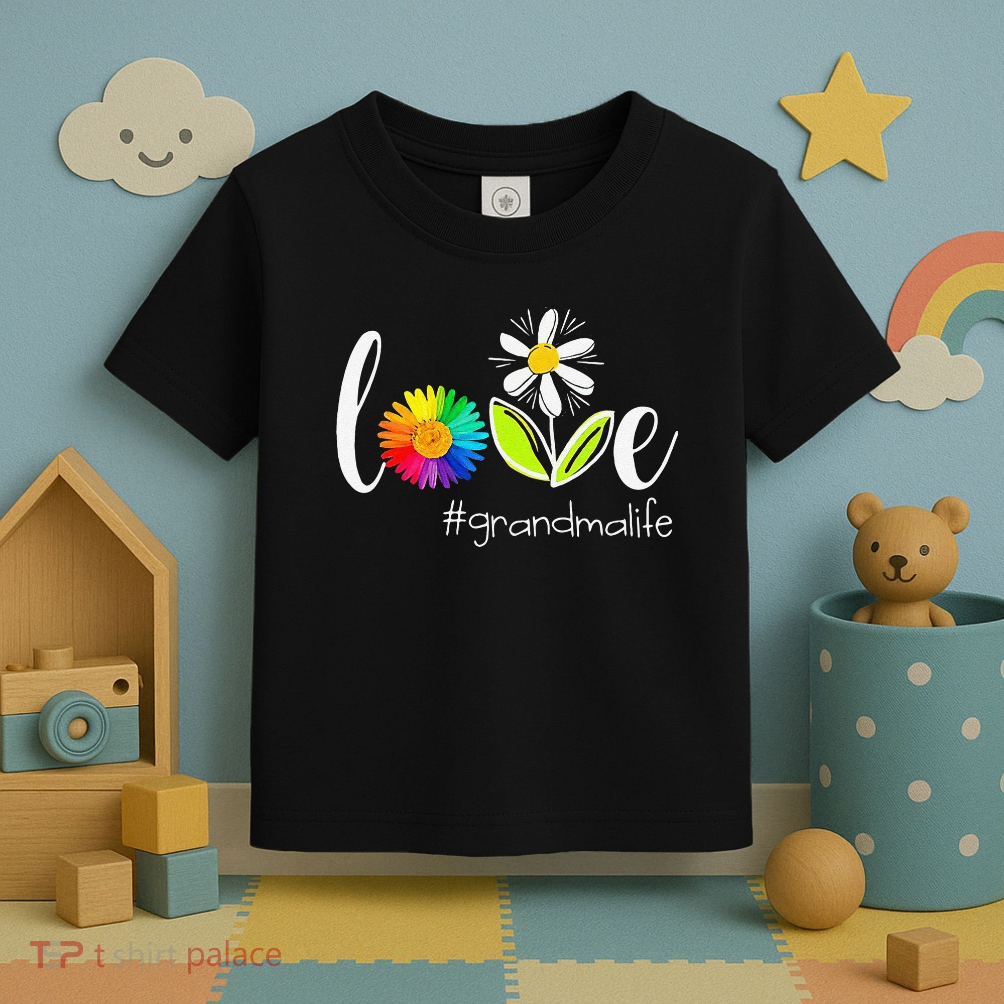 Love Grandma Life Wildlife Flower Toddler T-Shirt