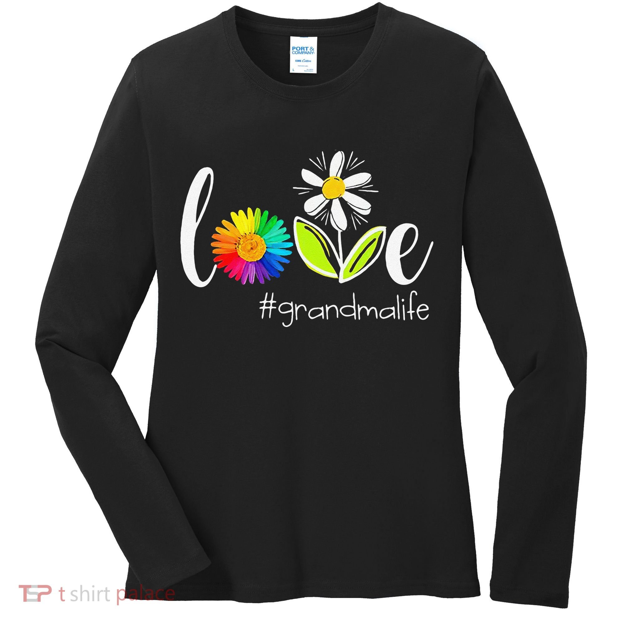 Love Grandma Life Wildlife Flower Women's Long Sleeve Shirt