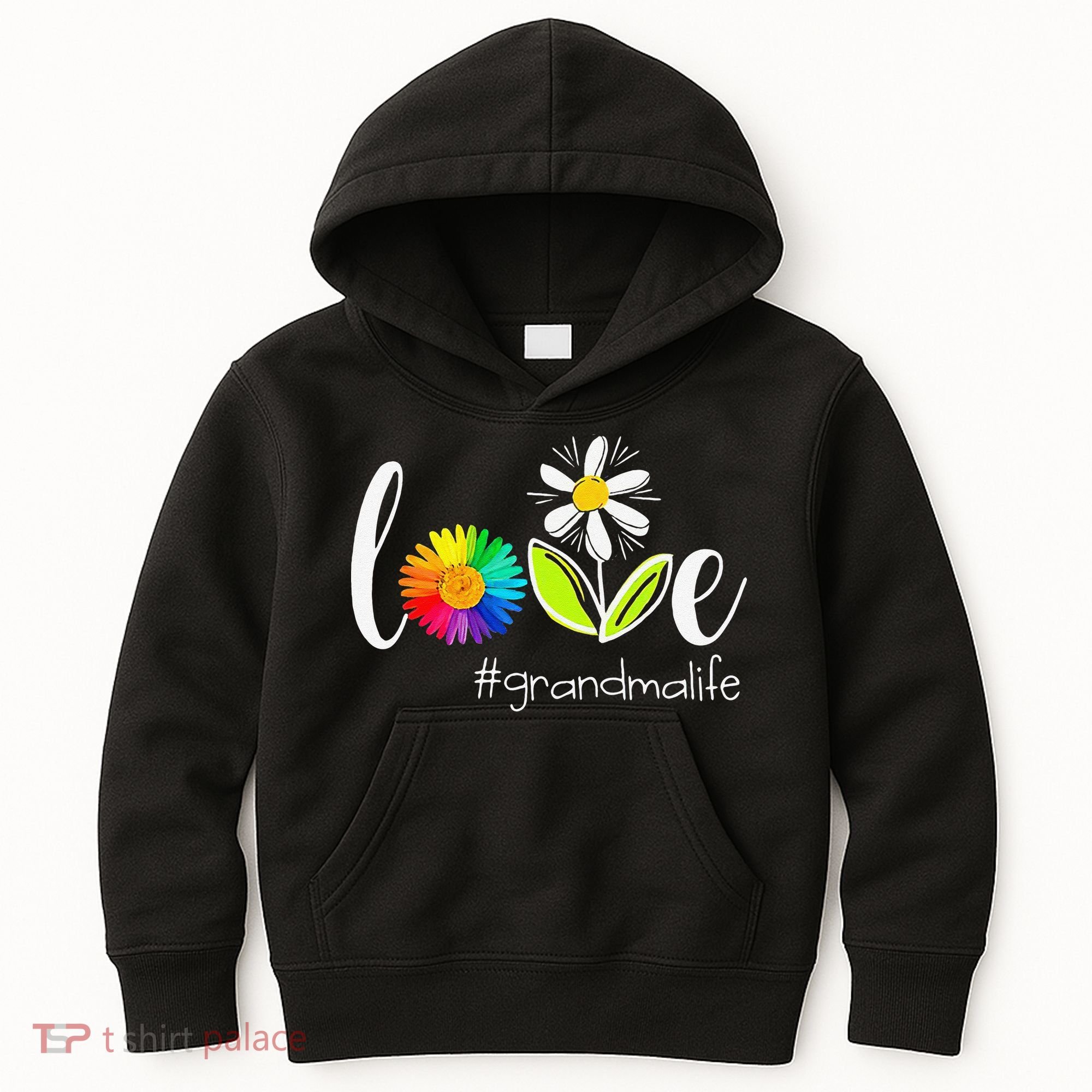 Love Grandma Life Wildlife Flower Kids Hoodie
