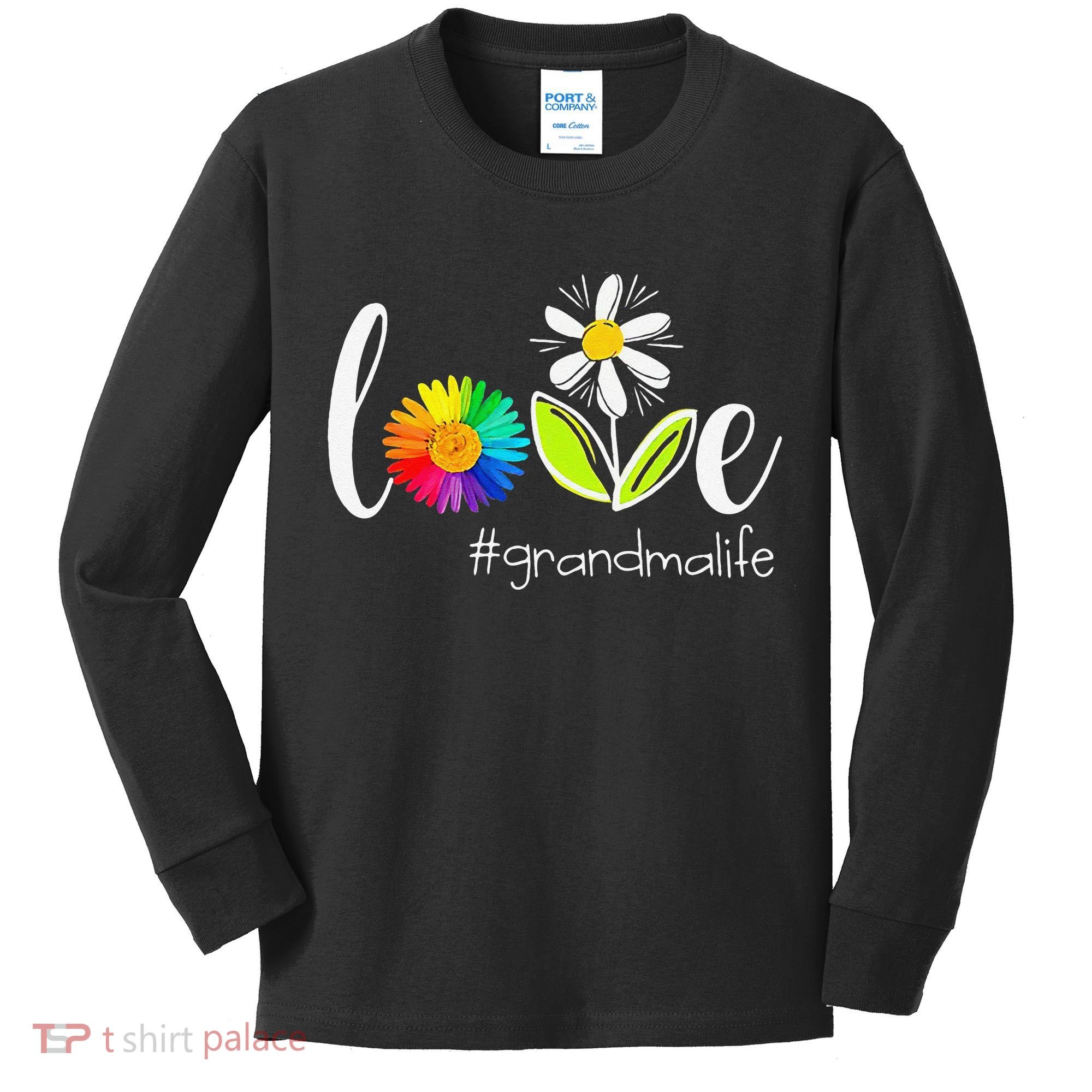 Love Grandma Life Wildlife Flower Kids Long Sleeve Shirt