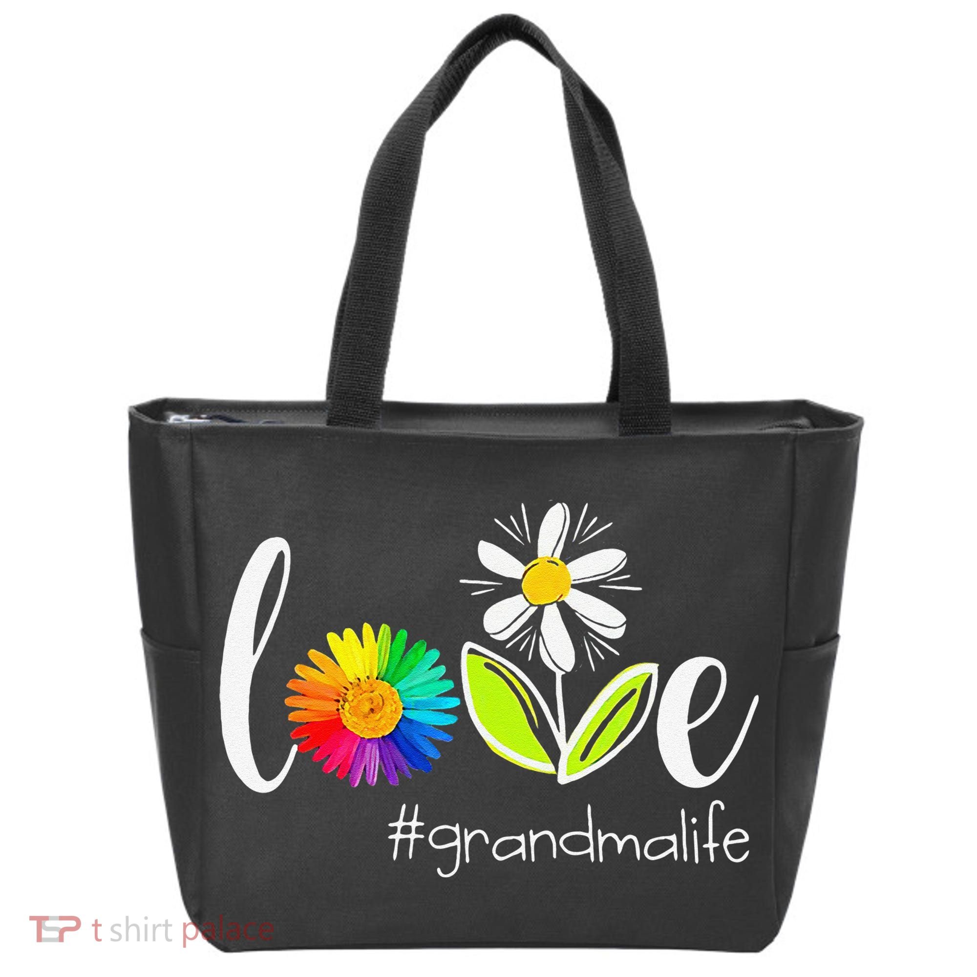 Love Grandma Life Wildlife Flower Tote Bag