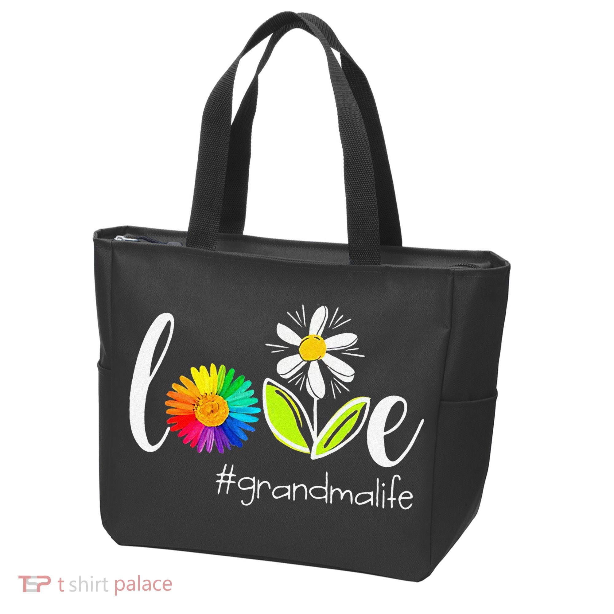 Love Grandma Life Wildlife Flower Tote Bag