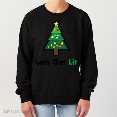 Let's Get Lit Funny Christmas Ing Xmas Lights Funny Gift Women's Sweatshirt