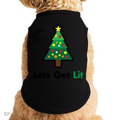 Let's Get Lit Funny Christmas Ing Xmas Lights Funny Gift Doggie Tank