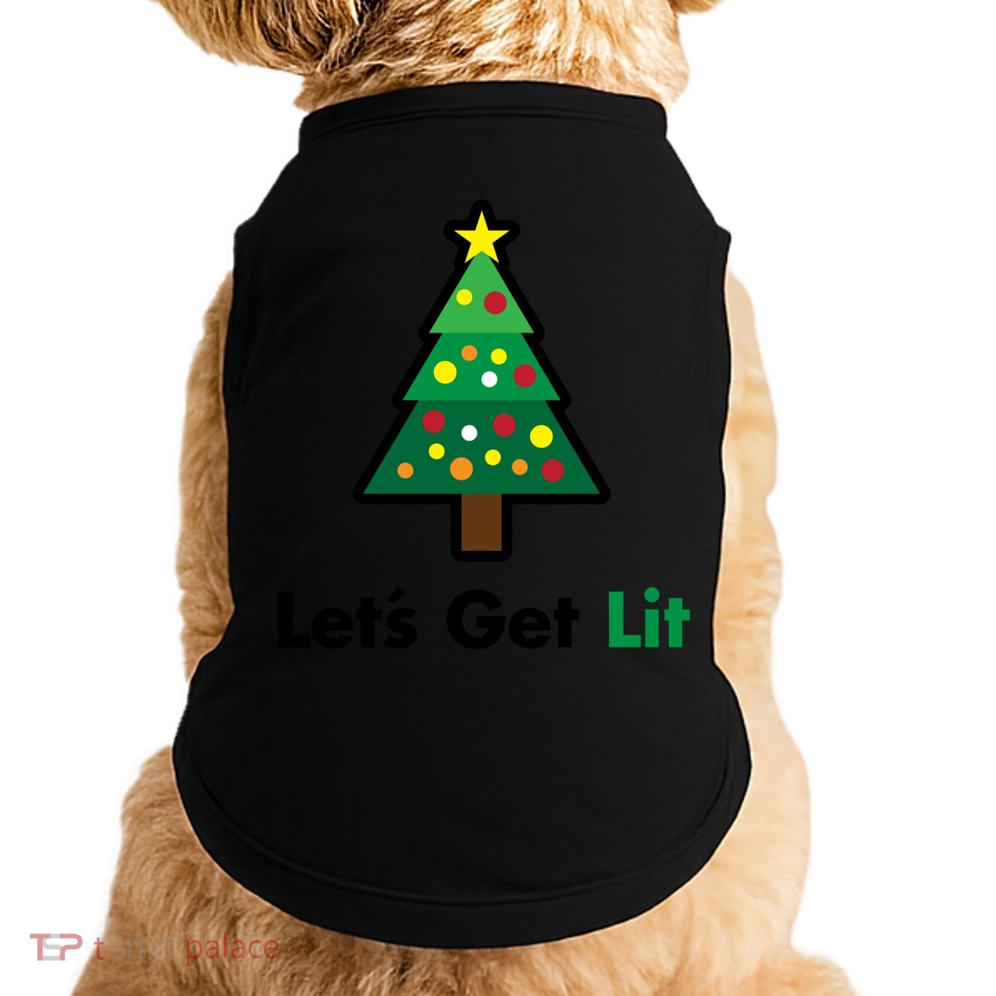 Let's Get Lit Funny Christmas Ing Xmas Lights Funny Gift Doggie Tank