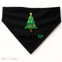 Let's Get Lit Funny Christmas Ing Xmas Lights Funny Gift USA-Made Doggie Bandana thumb 0