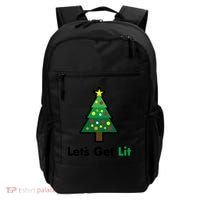 Let's Get Lit Funny Christmas Ing Xmas Lights Funny Gift Backpack thumb 0