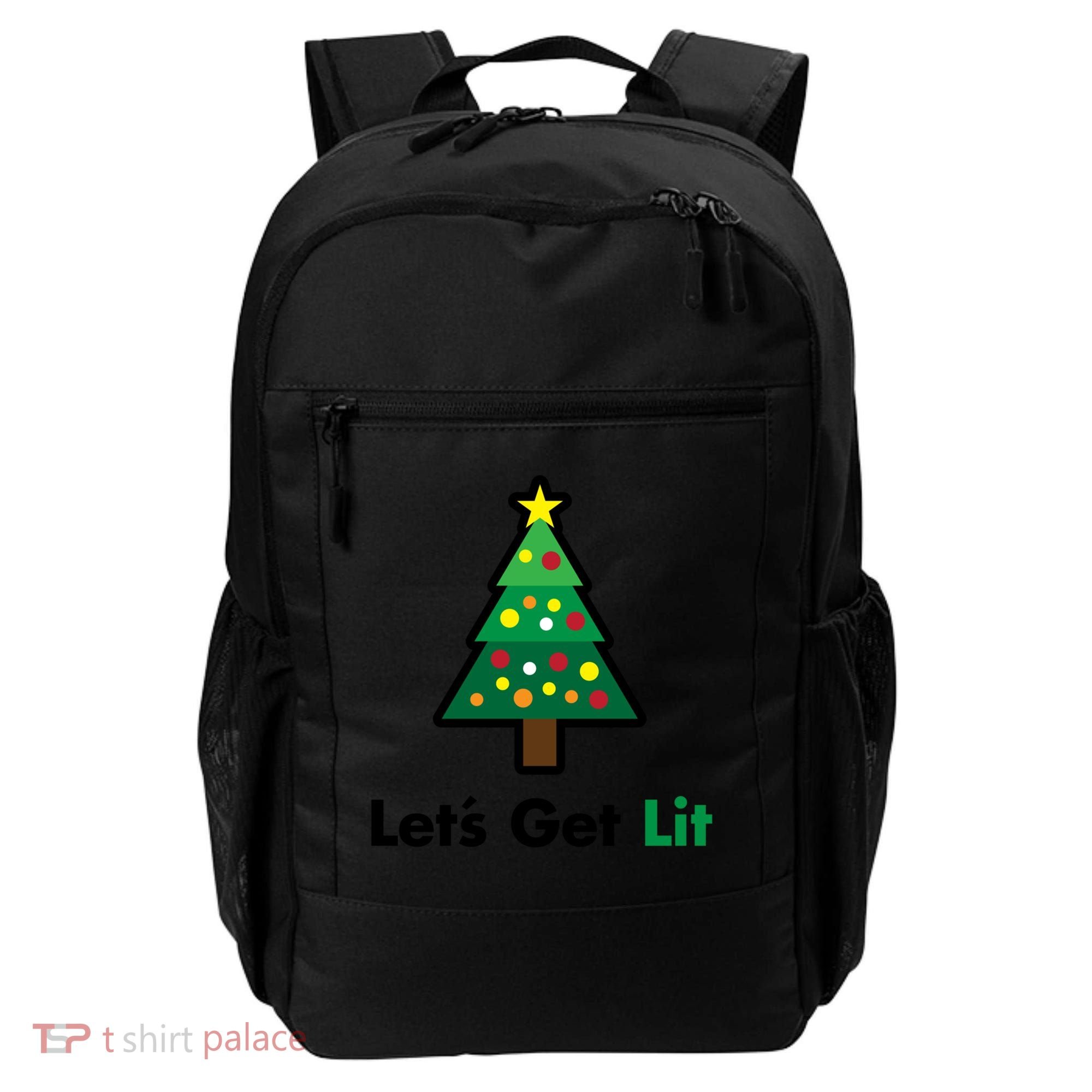 Let's Get Lit Funny Christmas Ing Xmas Lights Funny Gift Backpack