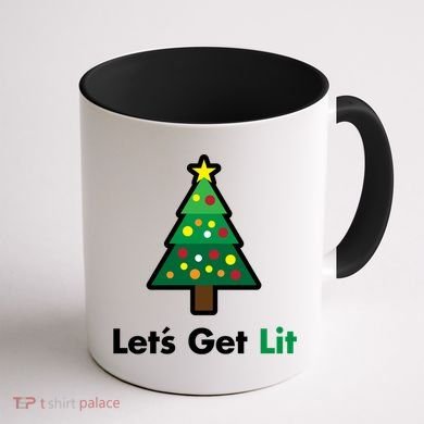 Let's Get Lit Funny Christmas Ing Xmas Lights Funny Gift Coffee Mug back