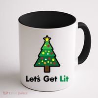 Let's Get Lit Funny Christmas Ing Xmas Lights Funny Gift Coffee Mug thumb 1