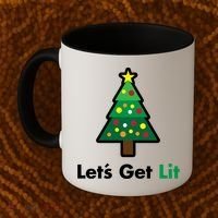 Let's Get Lit Funny Christmas Ing Xmas Lights Funny Gift Coffee Mug thumb 2