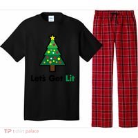 Let's Get Lit Funny Christmas Ing Xmas Lights Funny Gift Pajama Set thumb 0