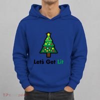 Let's Get Lit Funny Christmas Ing Xmas Lights Funny Gift Hoodie thumb 0