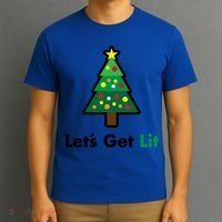 Let's Get Lit Funny Christmas Ing Xmas Lights Funny Gift T-Shirt thumb 3